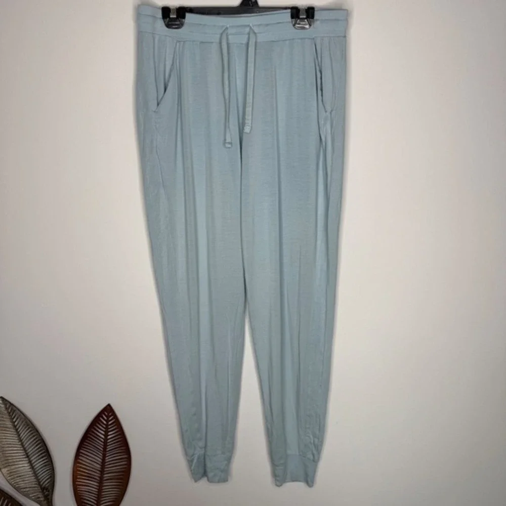 C13 Tommy John Women's Lounge Jogger‎ In Ice Blue Tie Waist Pockets